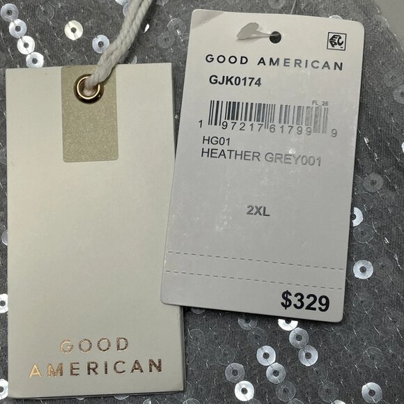 Good American Women’s Oversized Sequined Blazer Size 2XL Grey - Picture 5 of 7